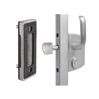 Locinox Industrial Manual Sliding Gate Lock 40mm profile Silver colour -with Keep