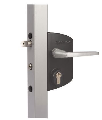 Locinox Industrial Swing Gate Lock U2 for Square tube Adjustable 40-60mm in Black - Lever Handle