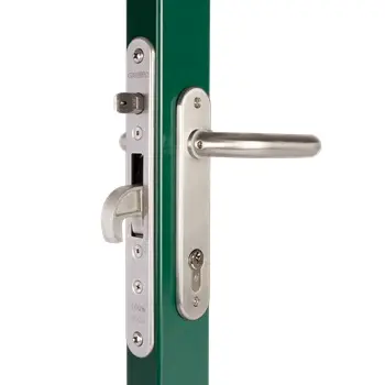 [FK505] Locinox H Metal 55mm Euro Insert Mortice Lock - Complete Kit - 65x65 Frame, 35mm Backset, Silver - For Swing Gates