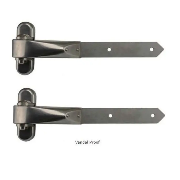 [HN650] Locinox Stainless Steel Strap Hinges For Timber Gates - 300x40mm, Reversible, Silver - Pair
