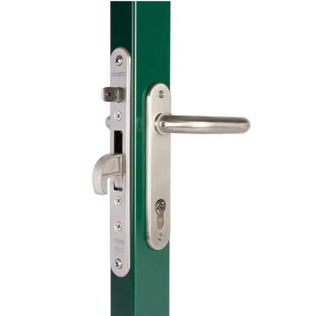 Locinox Swing Gate Mortice Lock H Metal 35 mm Back Set complete Kit- Aluminium Handle