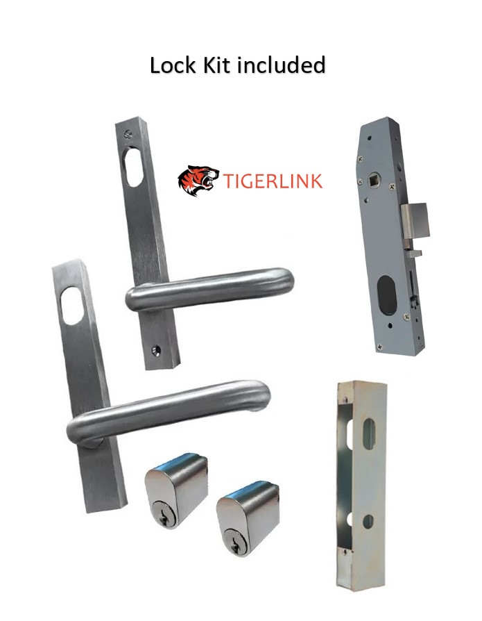 Lockton Stainless steel inflame Swing Gate Lock 23 MM BACKSET - Kit with Lockbox