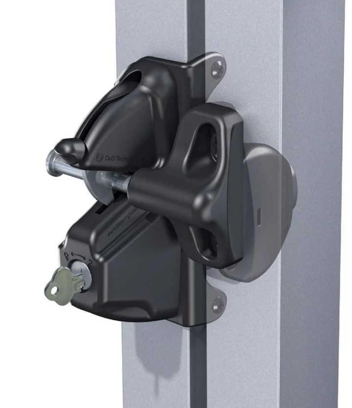 [FK430] D&D LokkLatch Deluxe Gate Latch Short Bolt- Black Lock, Double Sided, Keyed Alike