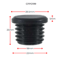 Long Neck Plastic Round Cap 20NB or 26.9mm Black