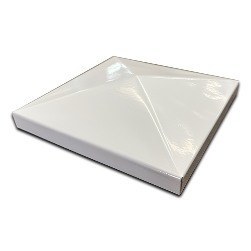 Low Profile Galvabond End Cap 120x120mm Pyramid Top - Pearl White