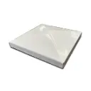 Low Profile Steel Galvabond End Cap 150x150mm Pyramid Top Pearl White