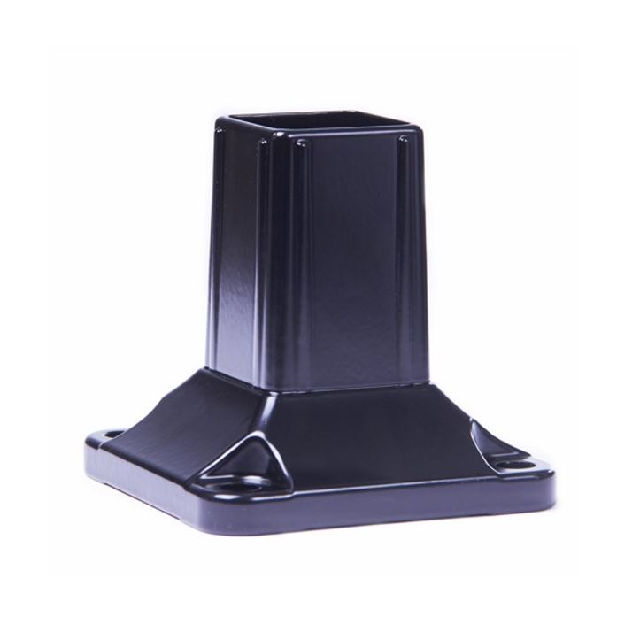 Aluminium post base insert for post 50x50mm base 100x100mm in Black