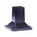Square Aluminium Base Post Insert: 50x50mm Post, 100x100x10mm Base, 4 Holes - Black