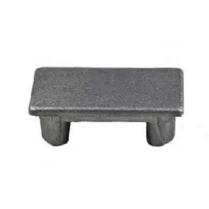 Aluminium rectangular cap 50x25mm (3mm wall)