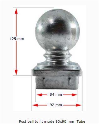 Aluminum Post Ball Cap for 90x90 mm Tube