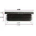 Plastic Rectangular Cap 38x25mm (0.8-3mm)