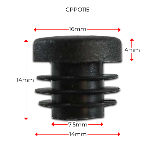 Plastic Round Cap 16mm (0.8-2mm)