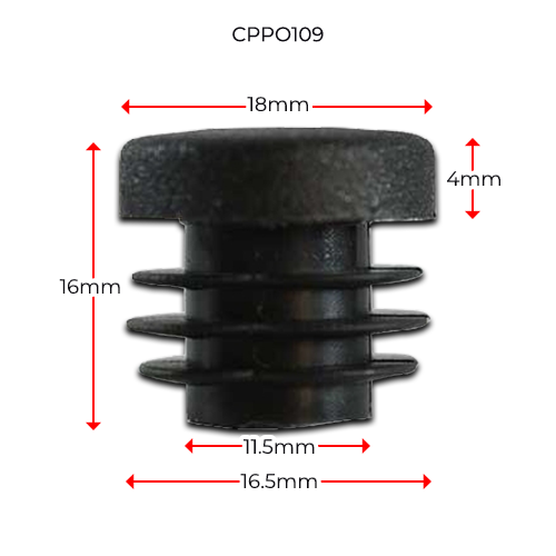 Plastic Round Cap 18 mm OD (0.8-2.5mm)