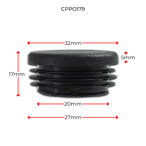 Plastic Round Cap 32mm (2.5-4.5mm)