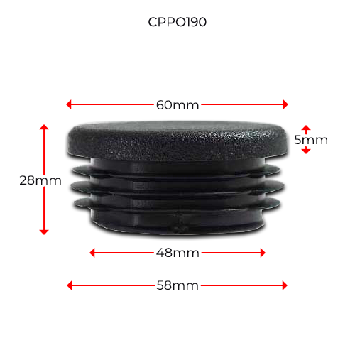 Plastic Round Cap 60mm (1.5-3mm)