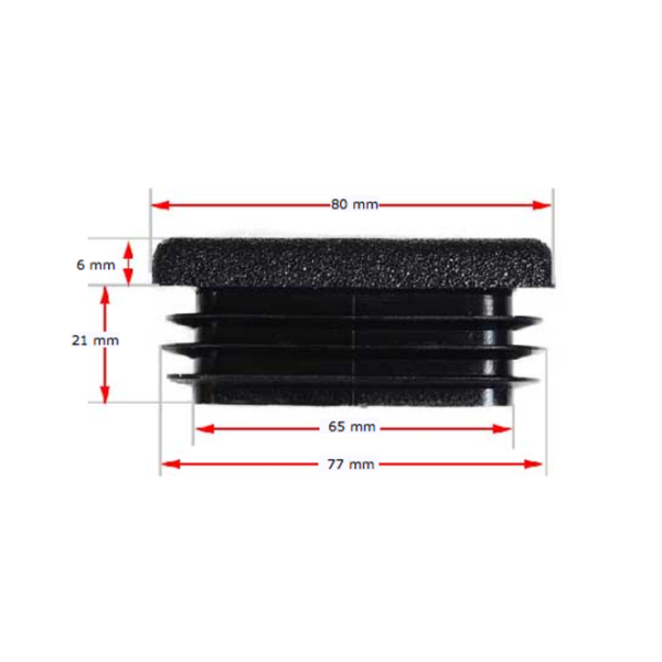 Plastic Square Cap 80x80mm (2-4mm wall thickness)