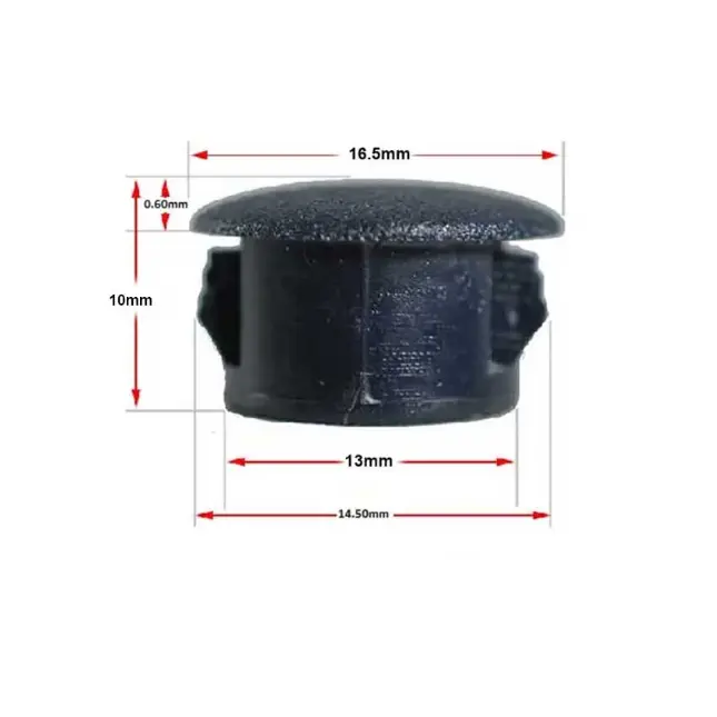 [CPHP024] Black Plastic Insert Hole Plug/End Caps for 13mm Round Tube