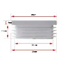 Plastic square caps 40x40mm (1-3mm wall thickness) White