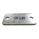 Rectangular Steel Base Plate, 120x65x5mm, 2 Holes
