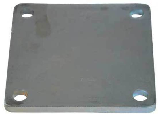 Rectangular Steel Base Plate 130x90x5mm 4 Holes -Zinc