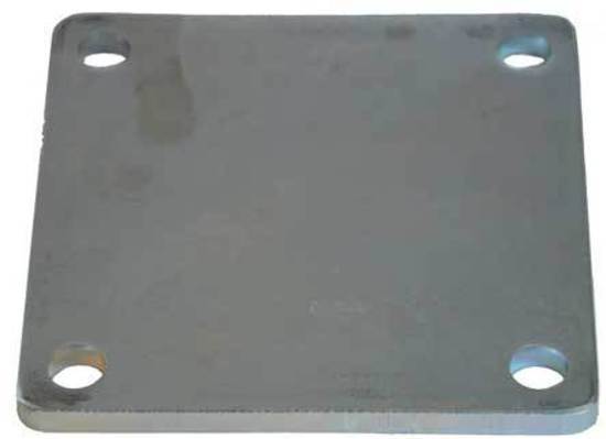 Rectangular Steel Base Plate, 130x90x5mm, 4 Holes
