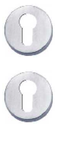 Round Escutcheons Euro cylinder- pair - Black