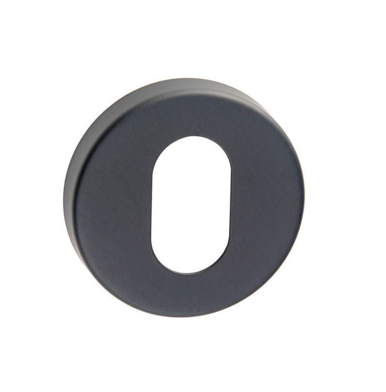 Round Oval Escutcheons   for Lockwood lock in Black /pair