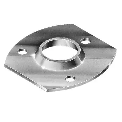 [SE310] Rounded Steel Base Plate Sleeve: 32NB / 42mm Round Post, 3 Holes