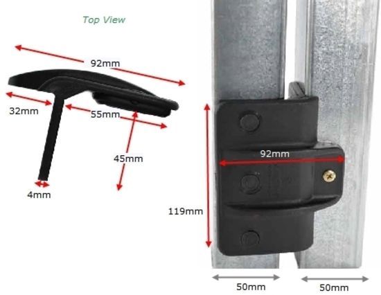 D&D In-Frame Rubber Gate Stop - 119mm