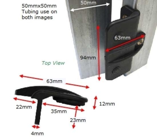 D&D In-Frame Rubber Gate Stop - 94mm