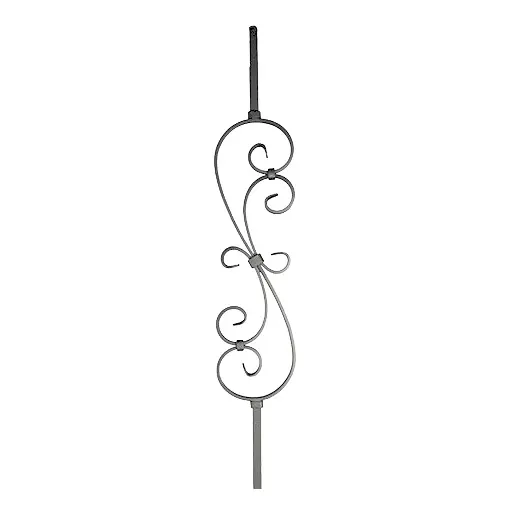 [MT630] S Scroll 1000x180x12x6mm Spiral Scroll Wrought Iron Baluster- Zinc Plated