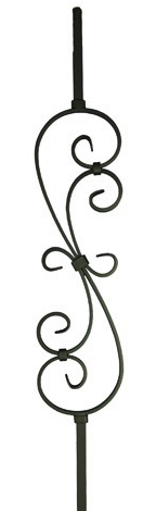 S Scroll 1000x180x12x6mm Spiral Scroll Wrought Iron Baluster