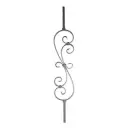 S Scroll 1000x180x12x6mm Spiral Scroll Wrought Iron Baluster- Zinc Plated