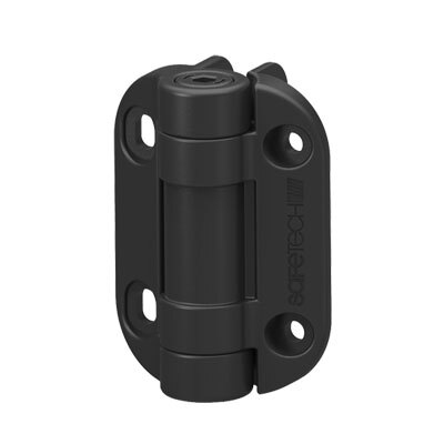 Safetech TopKlik Adjustable Self Closing Hinges - 45kg, Black, Two Legs, Safety Cap Included - Pair