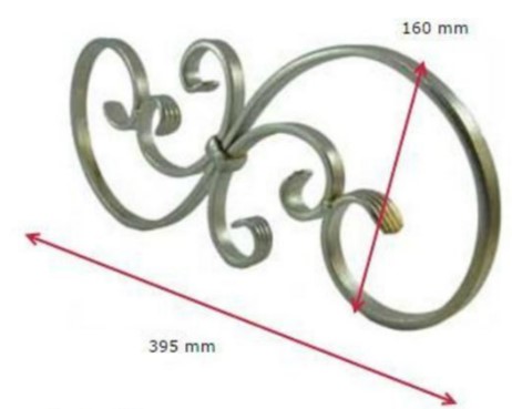 [MT260] S Scroll  395x160x20x6mm- Zinc Plated