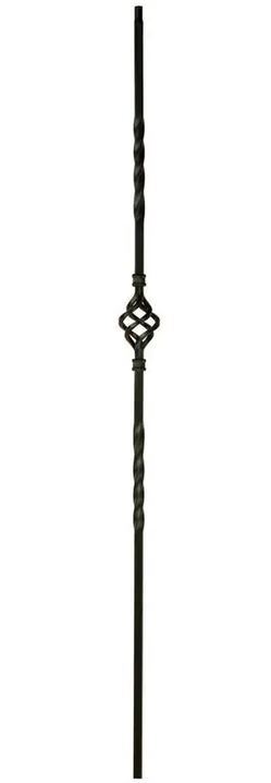 Single Twist Basket Bar for wrought iron gate 16x16mm H 1000mm long