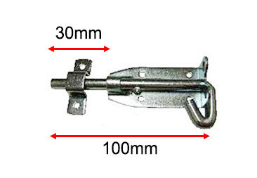 Slide Padbolt 100mm / 30mm Long Shoot