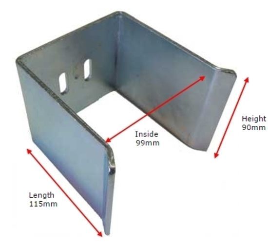 Steel Sliding Block Holder - 90mm, Rubber Stop