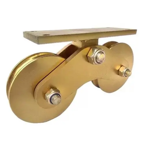 [WH356] Zinc Plated Sliding Gate Wheel - 100mm U Groove External - Double Bearing, Dual-Wheel