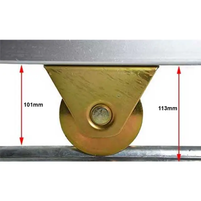 [WH398] Zinc Plated Sliding Gate Wheel - 100mm U Groove External - Double Bearing