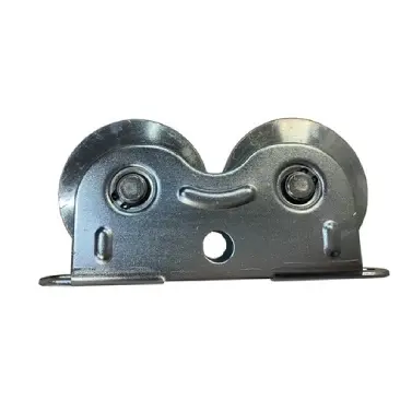 [WH354] Zinc Plated Sliding Gate Wheel - 80mm U Groove External - Double Bearing, Dual-Wheel