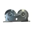 Zinc Plated Sliding Gate Wheel - 80mm U Groove External - Double Bearing, Dual-Wheel