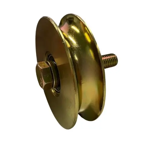 [WH483] Zinc Plated Sliding Gate Wheel - 120mm V Groove Bracketless - Double Bearing