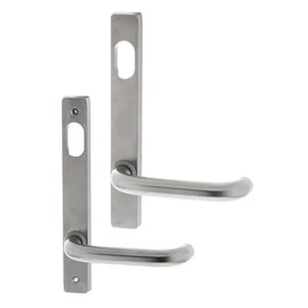 [MKLH416] Lever Handle For Narrow Mortice Lock - Oval Cylinder, External Plate - 304 Stainless Steel Satin Chrome Silver