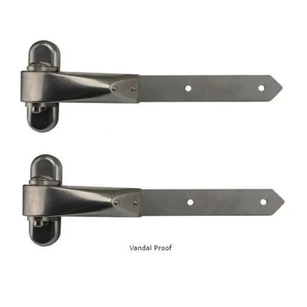[HN654] Locinox Stainless Steel Strap Hinges For Timber Gates - 500x40mm, Reversible, Silver - Pair