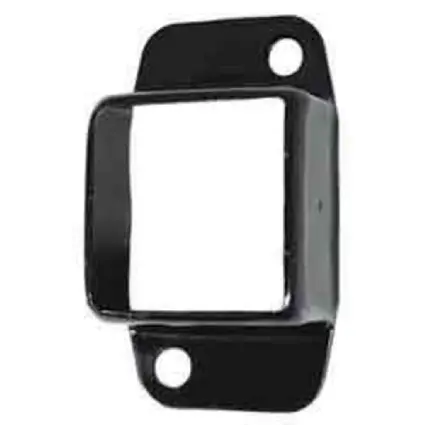[BKRB447] Steel Fence Rail Bracket, 30x30mm Tube, Double Lug, 2 Hole - Black
