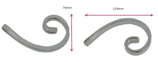 Steel C- Scroll 116mmx76mmx12mm - Zinc Plated