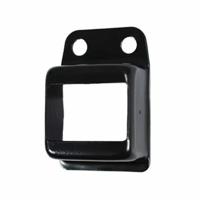 Steel Fence Rail Bracket, 40x40mm Tube, Single Lug, 2 Hole - Black