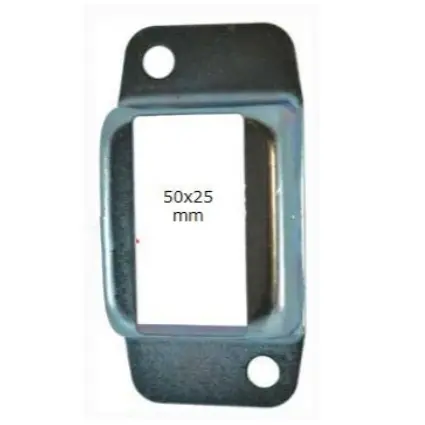 [BKRB499] Steel Fence Rail Bracket, 50x25mm Tall Tube, Double Lug, 2 Hole