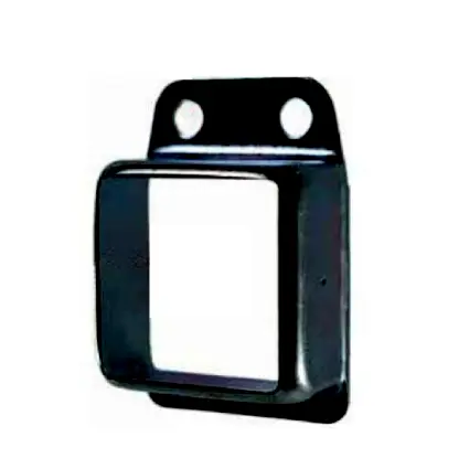 [BKRB432] Steel Fence Rail Bracket, 25x25mm Tube, Single Lug, 2 Hole - Black
